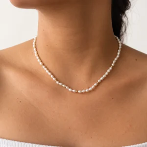 Collar personalizado - Collar de Perlas de Río con Baño de Oro 14K
