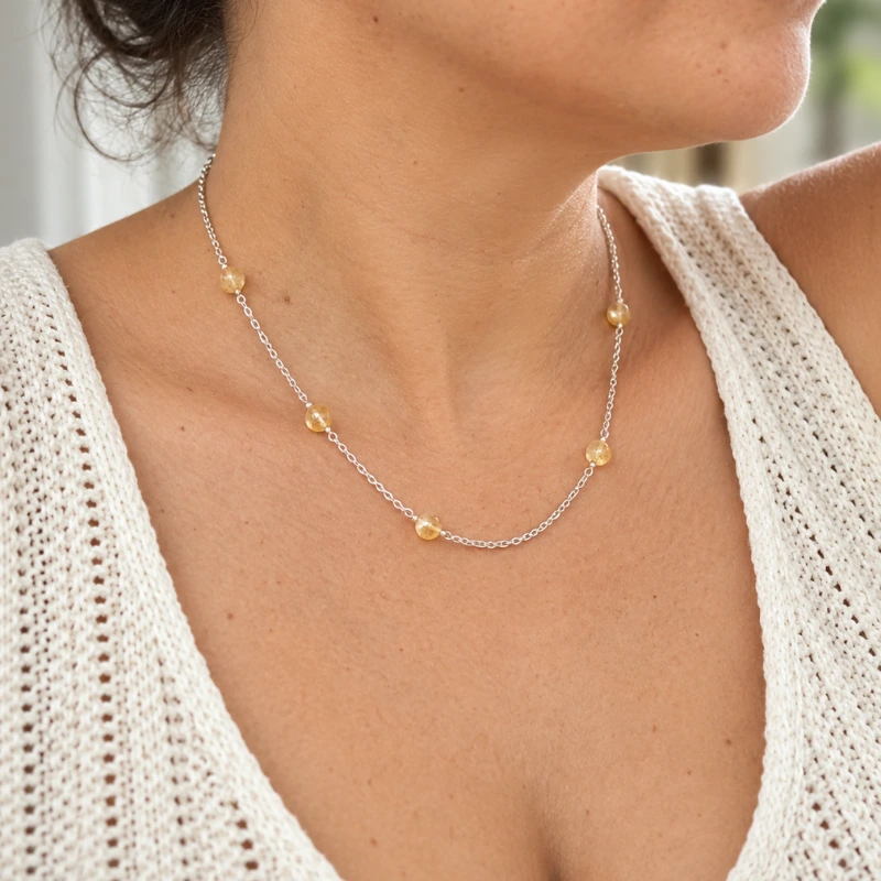 Collar personalizado - Cadena Plata 925 y Piedras Naturales - Imagen 2