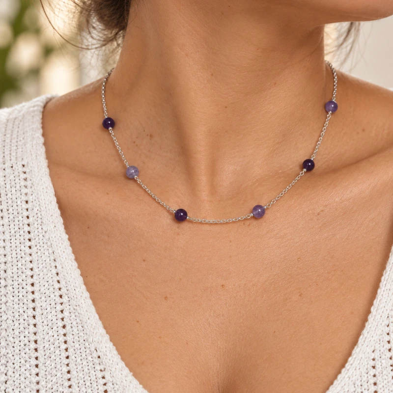Collar personalizado - Cadena Plata 925 y Piedras Naturales